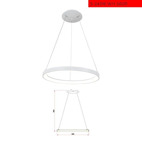 CCT 58CM 60W תליה ורונה לד קוטר לבן