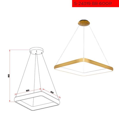CCT 60CM 72W תליה פלרמו לד קוטר פליז