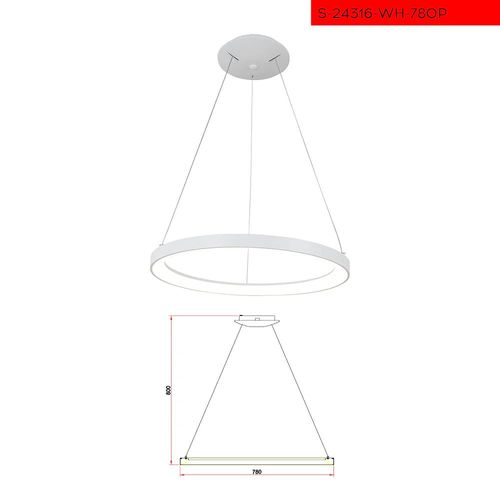 CCT 78CM 80W תליה ורונה לד קוטר לבן