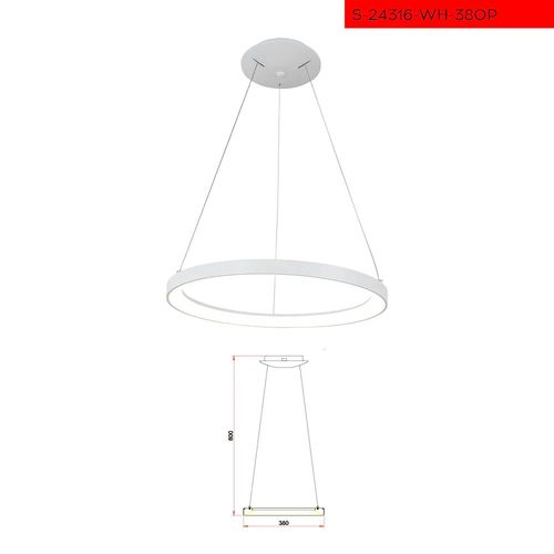 CCT 38CM 40W תליה ורונה לד קוטר לבן