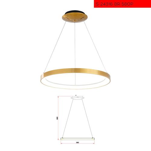 CCT 58CM 60W תליה ורונה לד קוטר פליז