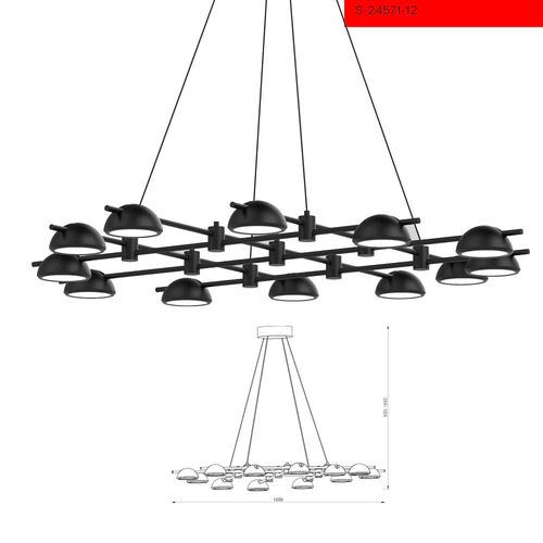 96W 12 מנורת תליה קרייג נורות לד