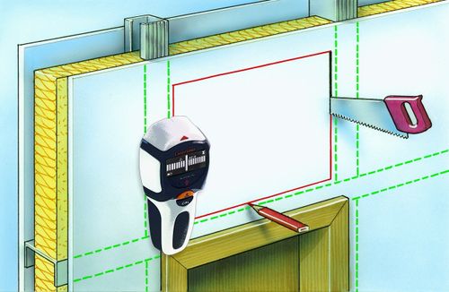 סורק גלאי LASERLINER MultiFinder Plus 080.965A - מכשיר מקצועי לאיתור עץ מתכת וחוטי חשמל בקירות עם צג LCD מואר