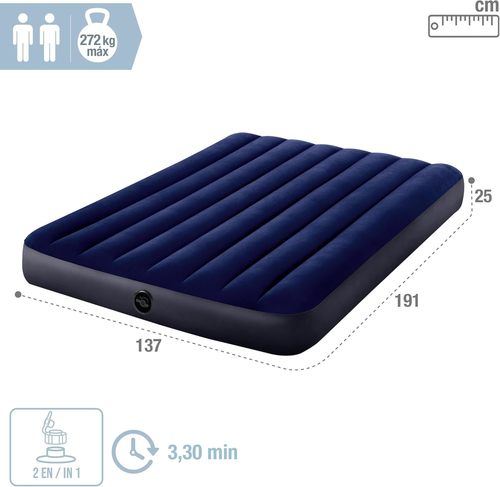 מזרון מתנפח זוגי לטיול או לבית איכותי של 64758 INTEX