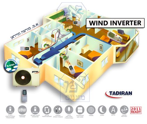 מזגן מיני מרכזי תדיראן וינד אינוורטר Tadiran Wind Inverter 50/3