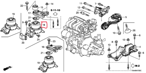תושבת מנוע הונדה ימין HRV מ15