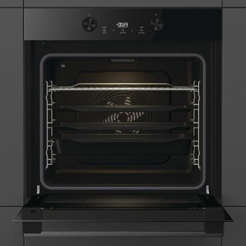 תנור בילד אין Gorenje BPS6737E04DBG פירוליטי, זכוכית שחורה,  77 ליטר