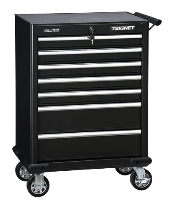 עגלת עבודה שחור 7 מגירות עם מיסבים SIGNET סיגנט