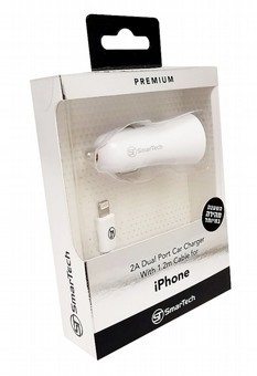 מטען רכב כפול 2 אמפר SmarTech למכשירי מיקרו