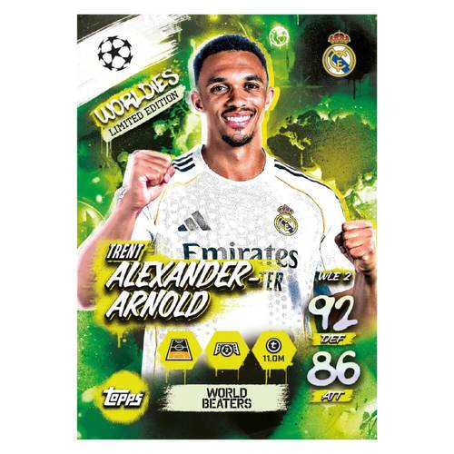 קלפים ליגת האלופות 2026 ירוק - MATCH ATTAX Mini Tin World Beaters #1