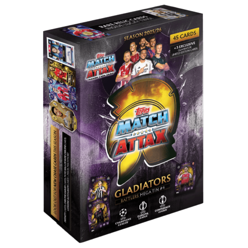 קלפים ליגת האלופות 2026 סגול - MATCH ATTAX MEGA TIN GLADIATOR BATTLERS #4