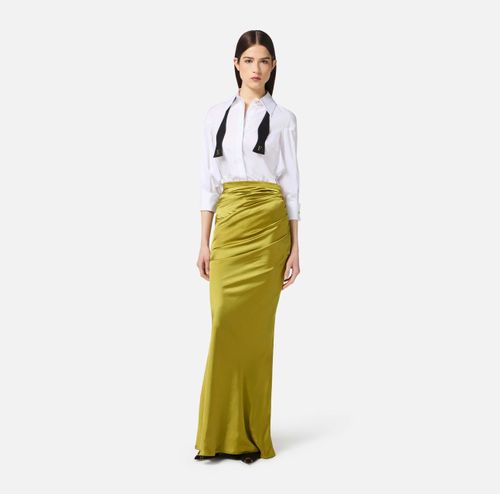 Red Carpet poplin and satin dress with bow tie