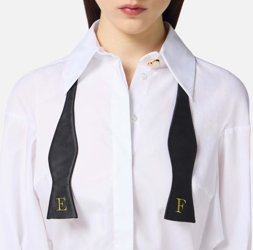 Red Carpet poplin and satin dress with bow tie