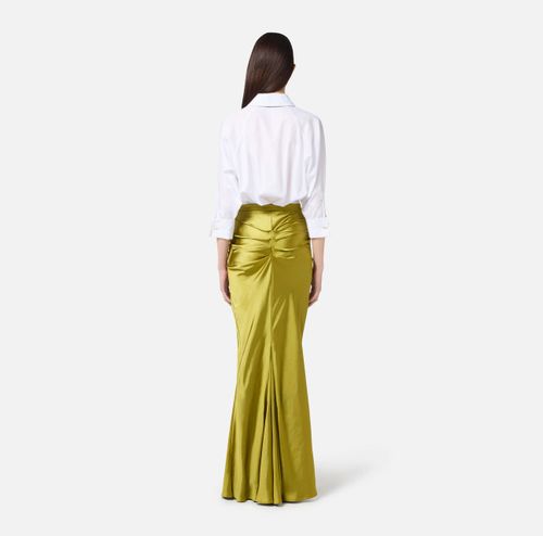 Red Carpet poplin and satin dress with bow tie