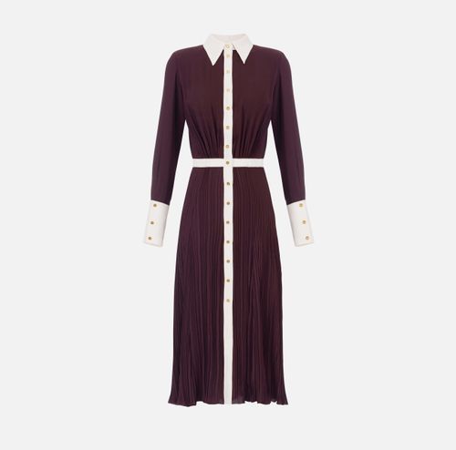 Colour-blocking dress in viscose georgette fabric