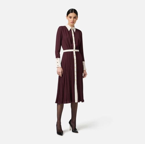 Colour-blocking dress in viscose georgette fabric