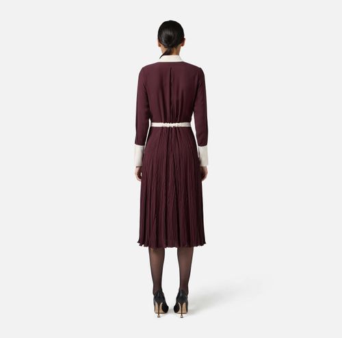 Colour-blocking dress in viscose georgette fabric