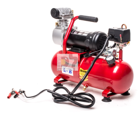 מדחס אויר 12V מקצועי עם מיכל 8 ליטר 112 ליטר/דקה, קומפקטי ומקצועי
