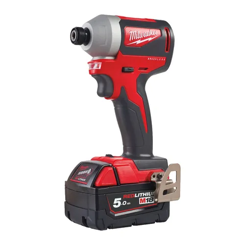 מברגת אימפקט נטענת + 2 סוללות 5 אמפר ומטען מהיר Milwaukee ONEID2 18V