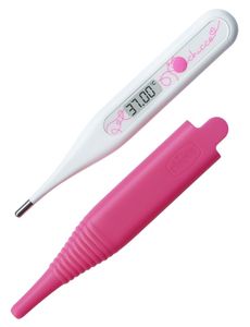 מדחום דיגיטלי 3 ב 1 מהיר עם חיווי קולי ומכסה הגנה DigiBaby - ורוד