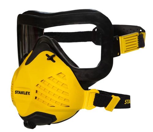STANLEY P3 VISOR - מסכת חצי פנים מקצועית P3 כולל משקפי מגן להגנה מאבק, רסס ואדים רעילים כולל זוג מסננים EN140