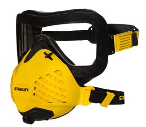 STANLEY P3 VISOR - מסכת חצי פנים מקצועית P3 כולל משקפי מגן להגנה מאבק, רסס ואדים רעילים כולל זוג מסננים EN140
