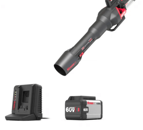 מפוח עלים סופר טורבו בראשלס נטען 60V + סוללה 4AH + מטען מהיר KG560E.9