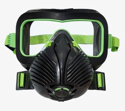 STEALTH AIR+VIS - מסכת חצי פנים מקצועית P3 כולל משקפי מגן להגנה מאבק, רסס ואדים רעילים כולל זוג מסננים EN140