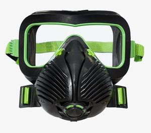 STEALTH AIR+VIS - מסכת חצי פנים מקצועית P3 כולל משקפי מגן להגנה מאבק, רסס ואדים רעילים כולל זוג מסננים EN140