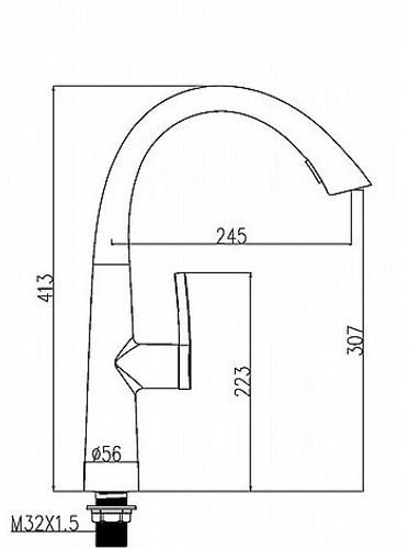 שירטוט ברז מטבח נשלף 1055GR אפור גרפיט מט SIVANOFIR