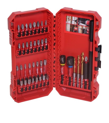 סט ביטים ומקדחים אוניברסלי 40 חלקים SHOCKWAVE Impact מבית MILWAUKEE