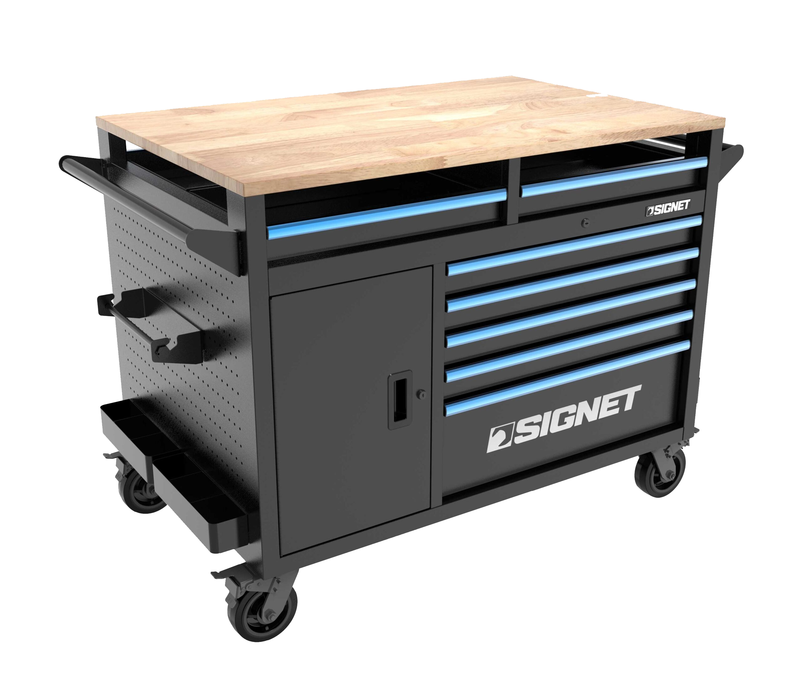  עגלת עבודה דו צדדית 14 מגירות+משטח עץ SIGNET