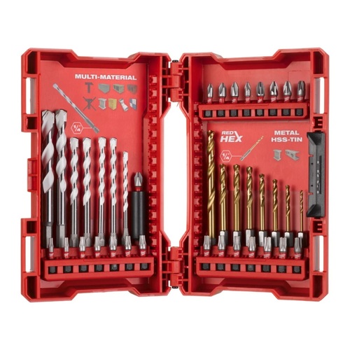 סט ביטים ומקדחים 39 חלקים MILWAUKEE SHOCKWAVE