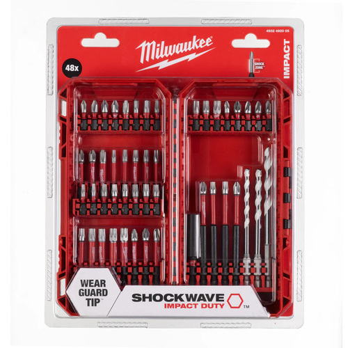 סט ביטים ומקדחים 48 חלקים MILWAUKEE SHOCKWAVE