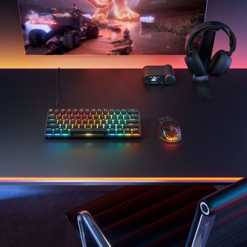 מקלדת גיימינג מכאנית חוטית SteelSeries Apex Pro Mini Gen 3 בגודל 60% עם מתגים מגנטיים מהירים