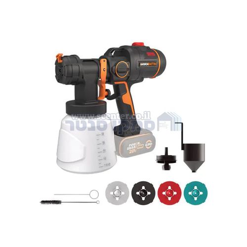 אקדח מרסס צבע נטען פיסטולט Worx 20V גוף בלבד