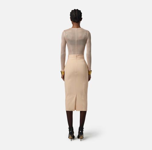 Bodysuit in tulle fabric with necklace