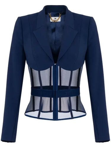 Jacket in crêpe and tulle fabrics
