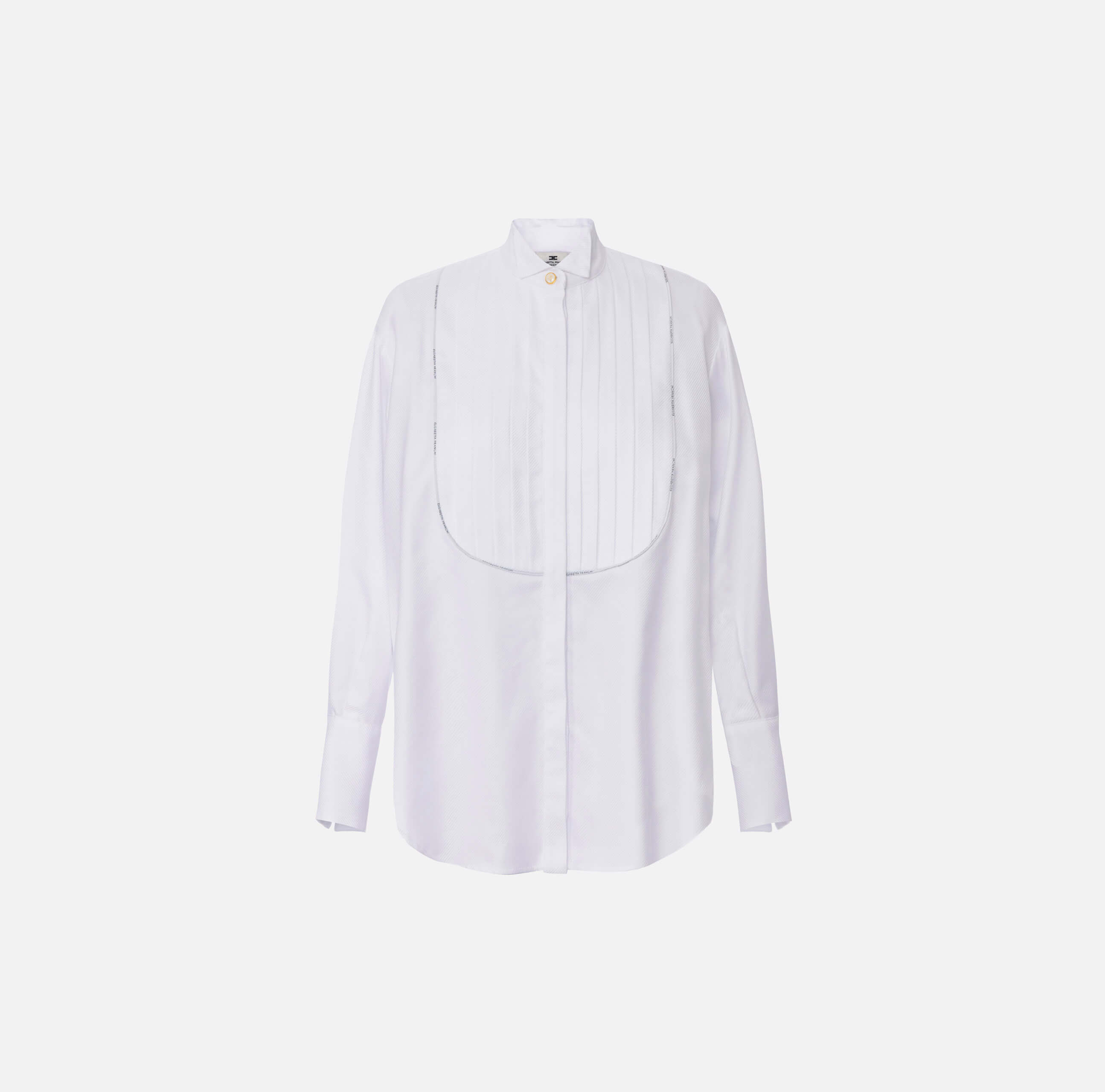 Cotton shirt with tuxedo details
