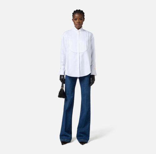Cotton shirt with tuxedo details
