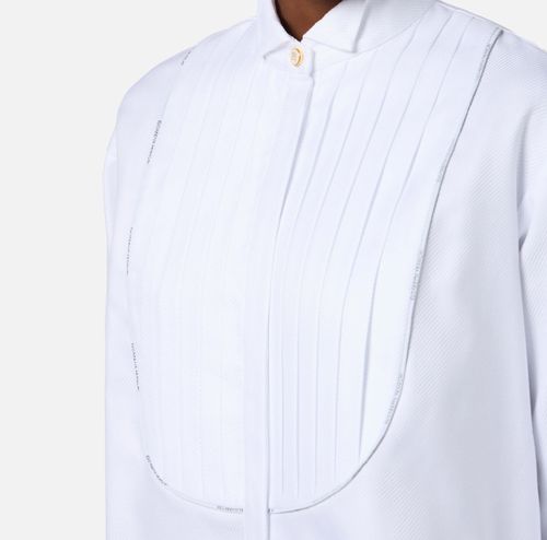 Cotton shirt with tuxedo details