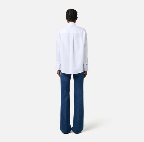 Cotton shirt with tuxedo details