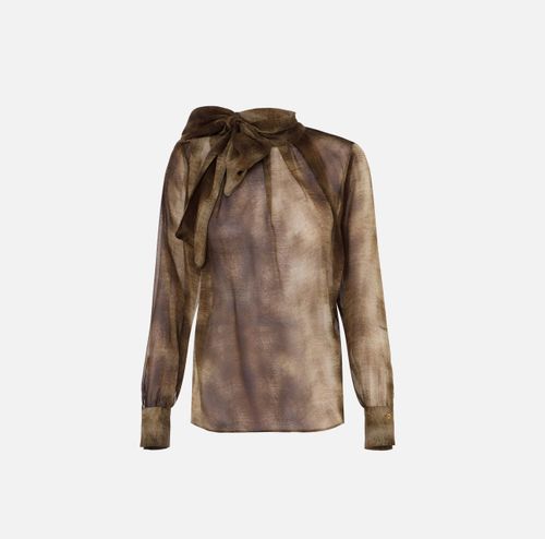Blouse in voile fabric with python print