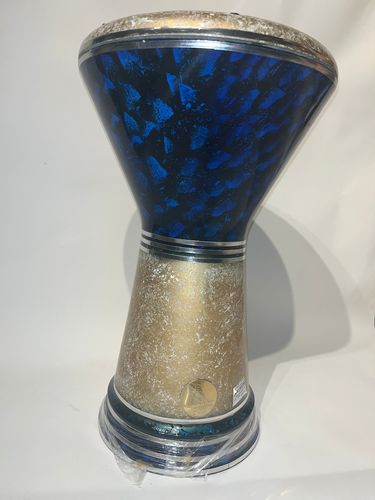 דרבוקה מקצועית סומבטית 23 - ג'ווהרט אל פאן GLITTER כחול זהב מקושט - דגם נדיר