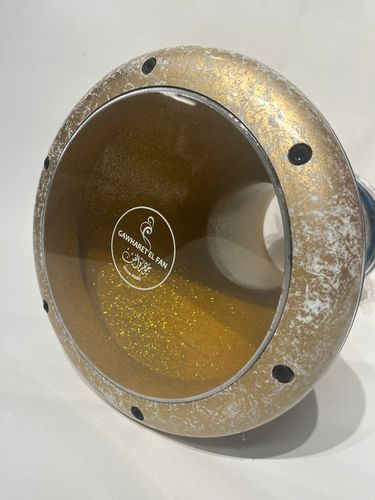 דרבוקה מקצועית סומבטית 23 - ג'ווהרט אל פאן GLITTER כחול זהב מקושט - דגם נדיר