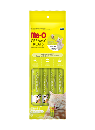 מיאו Me-o שלוקים לחתול טונה בחלב עזים 60 גרם