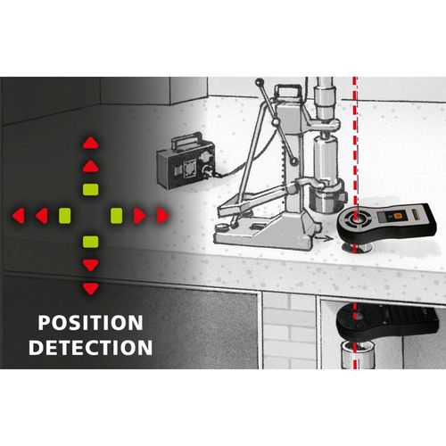 סמן קידוח מקצועי LASERLINER Center Scanner Plus 075.300A - מערכת משדר ומקלט לאיתור מדויק של נקודות כניסה ויציאה בקידוח קירות ותקרות
