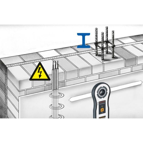 סמן קידוח מקצועי LASERLINER Center Scanner Plus 075.300A - מערכת משדר ומקלט לאיתור מדויק של נקודות כניסה ויציאה בקידוח קירות ותקרות