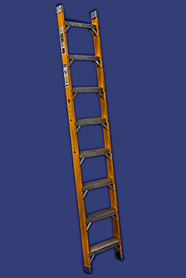 סולם פיברגלס יחיד נשען שלבים רחבים מקצוענים 601300-2 