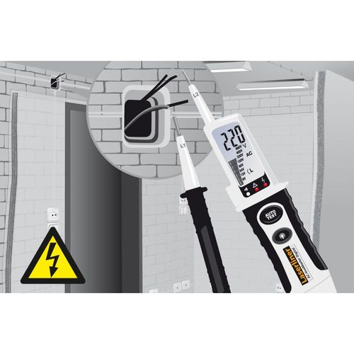 בודק מתח ורציפות דיגיטלי LASERLINER 083.025A ActiveMaster Digital - מכשיר מקצועי עם צג LCD לבדיקת מתח AC/DC ורציפות עם חיווי צליל